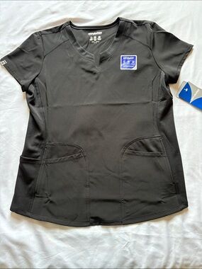 Scrubstar Black V-Neck Short Sleeve Scrub Top